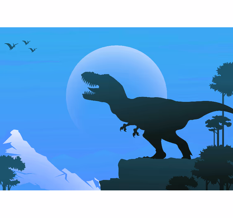 Rollo fenster kinderzimmer t-rex brüllend - TenStickers