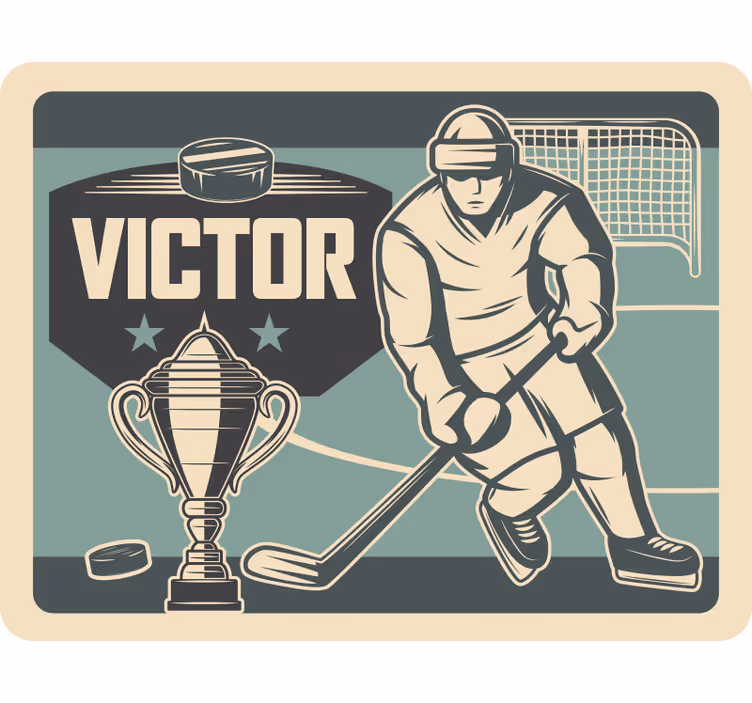 Rollo fenster kinderzimmer eishockeyspieler mit namen - TenStickers