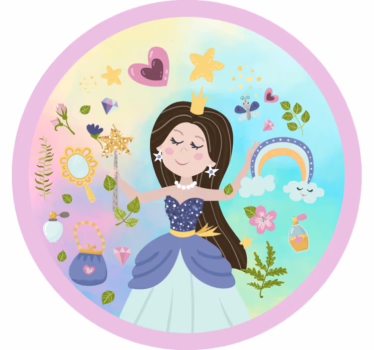Rollo fenster kinderzimmer prinzessin multicolor hintergrund - TenStickers