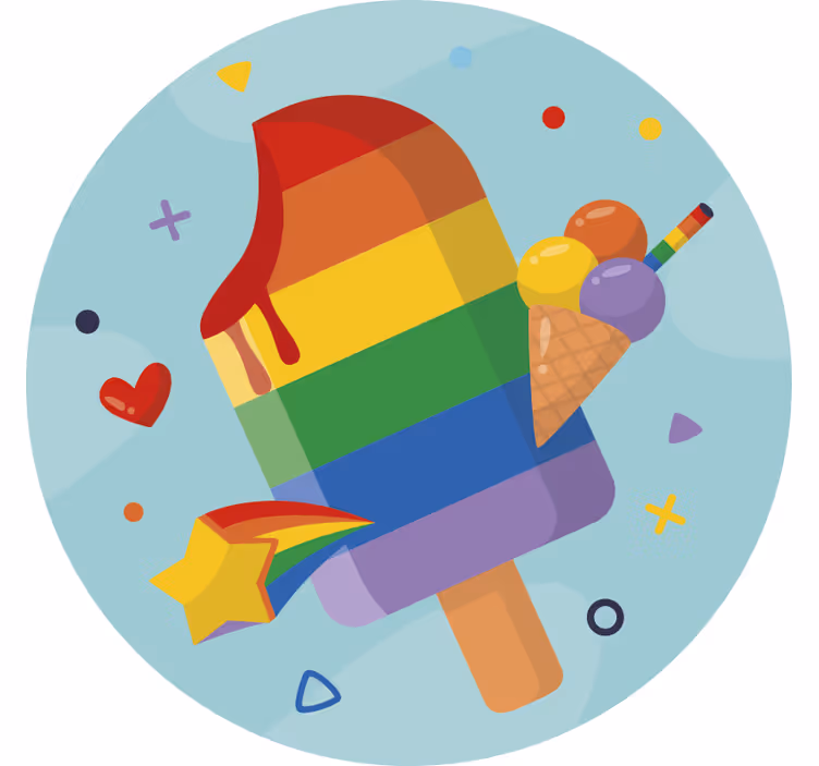 Rollo fenster kinderzimmer regenbogen-eis am stiel - TenStickers