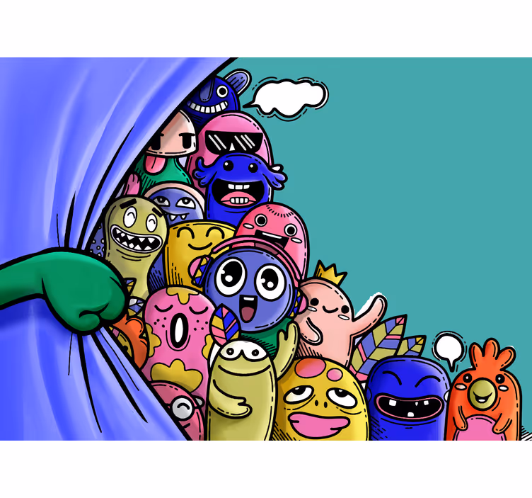 Rollo fenster kinderzimmer mit lustigen monstern - TenStickers