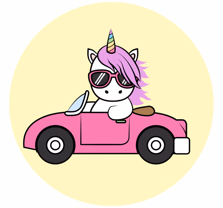 Rollo fenster kinderzimmer coole einhornfahrt - TenStickers