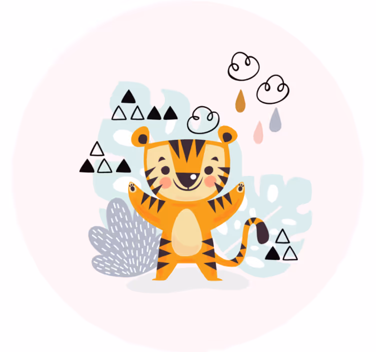 Rollo fenster kinderzimmer mit tigerzeichnung - TenStickers