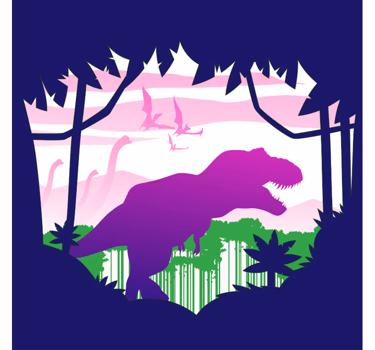Rollo fenster kinderzimmer mit großem dinosaurier teppich - TenStickers
