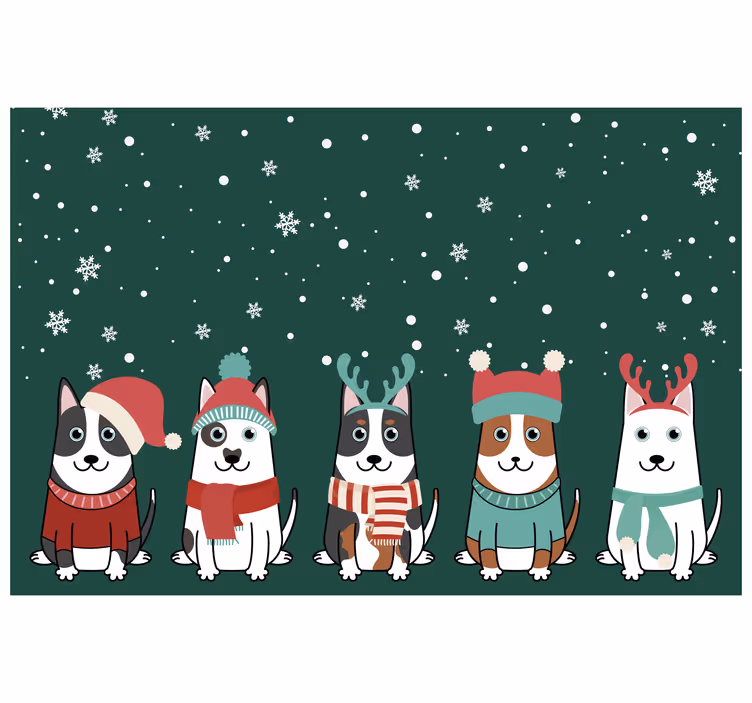 Rollo fenster kinderzimmer weihnachts hunde - TenStickers
