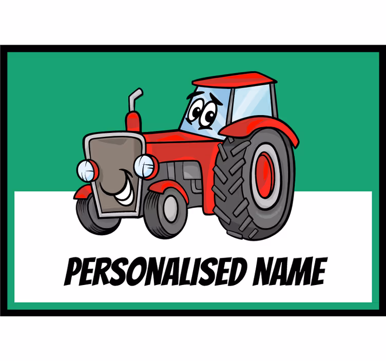 Rollo fenster kinderzimmer personalisierter roter traktor - TenStickers