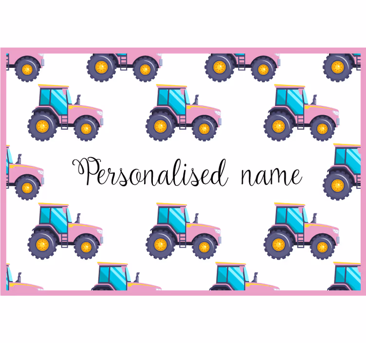Rollo fenster kinderzimmer pink personalisierter traktor - TenStickers