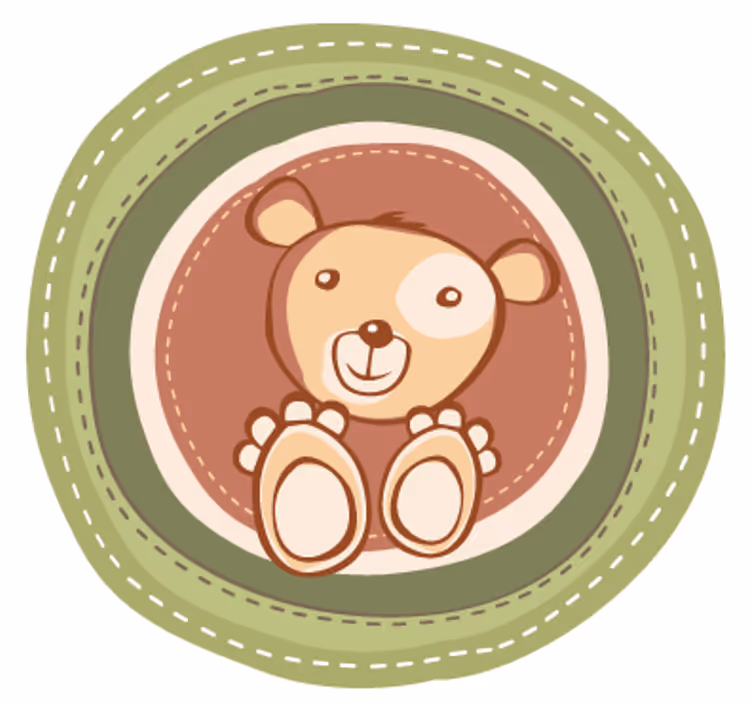 Rollo fenster kinderzimmer mit bärenaufkleber im kreis - TenStickers