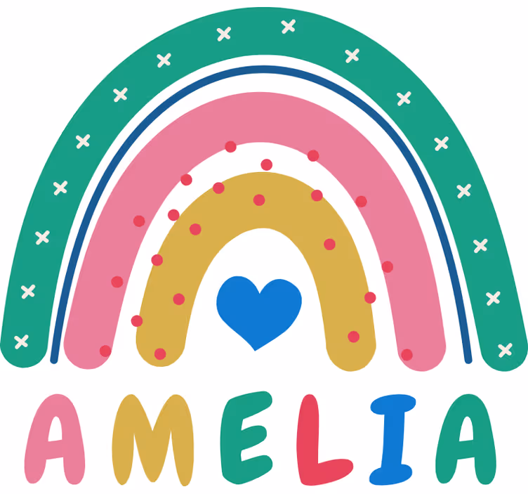 Rollo fenster kinderzimmer herz regenbogen personalisiert - TenStickers