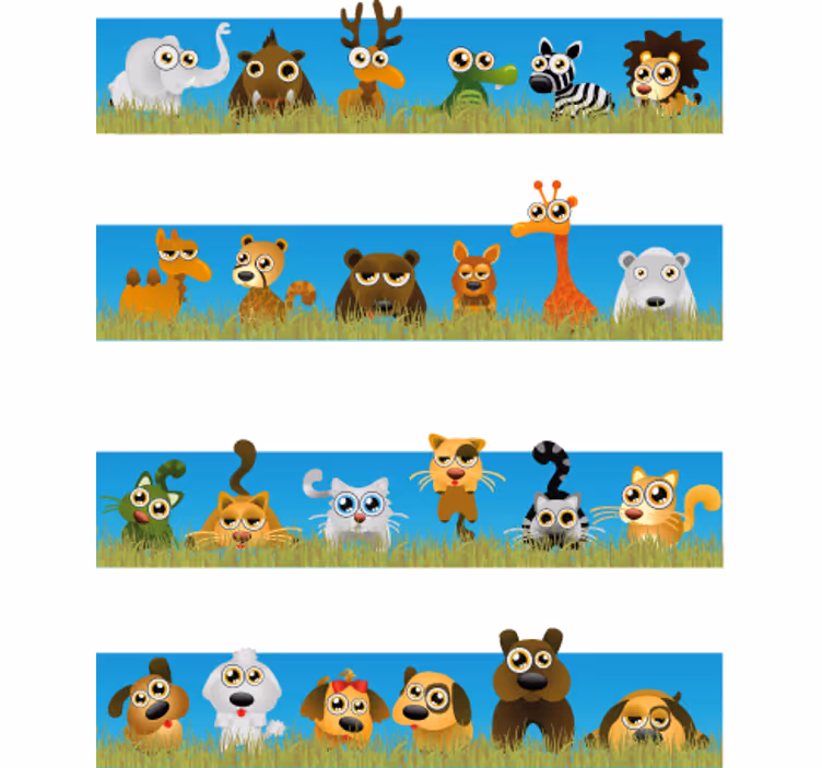 Rollo fenster kinderzimmer mit tierstreifen - TenStickers