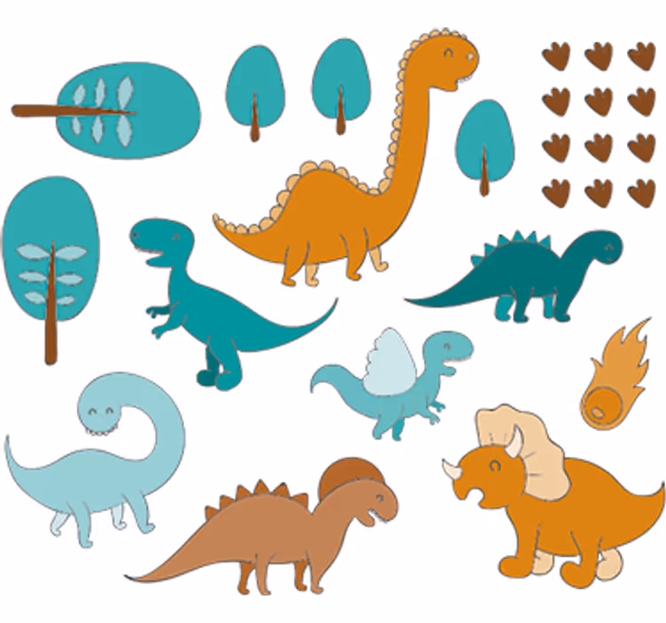Rollo fenster kinderzimmer jurassic landschaft sticker - TenStickers