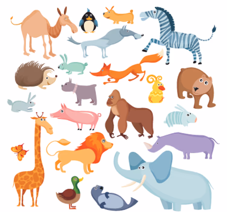 Rollo fenster kinderzimmer mit wilden tierstickern - TenStickers
