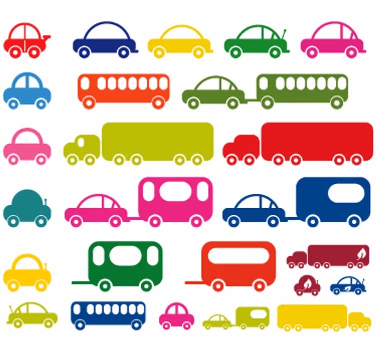 Rollo fenster kinderzimmer fahrzeugaufkleber sammlung - TenStickers