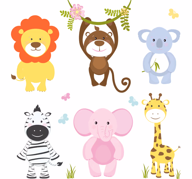 Rollo fenster kinderzimmer mit bunten tiermotiven - TenStickers