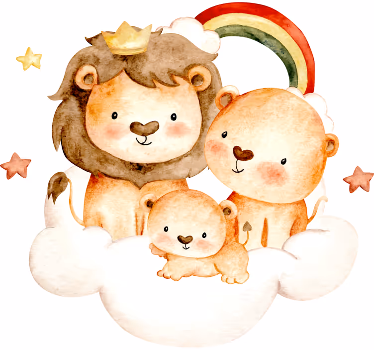 Rollo fenster kinderzimmer mit baby-tieren sterne wolken - TenStickers