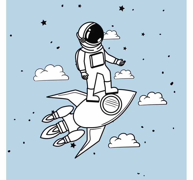 Rollo fenster kinderzimmer rakete astronauten sterne - TenStickers