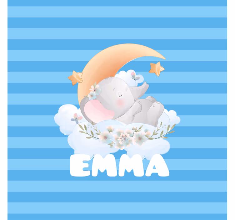 Rollo fenster kinderzimmer elefant mit namen - TenStickers