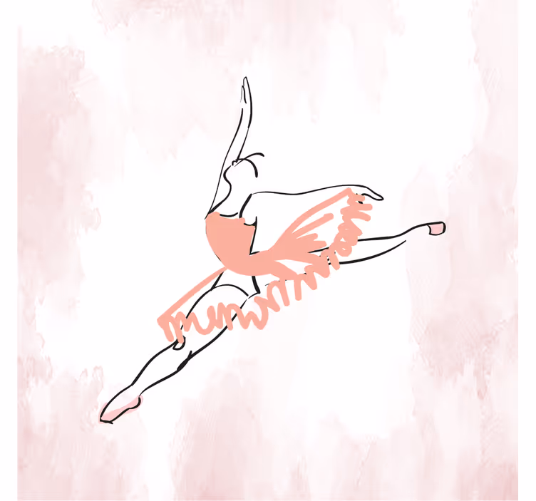 Rollo fenster kinderzimmer ballerina tanz linienkunst - TenStickers