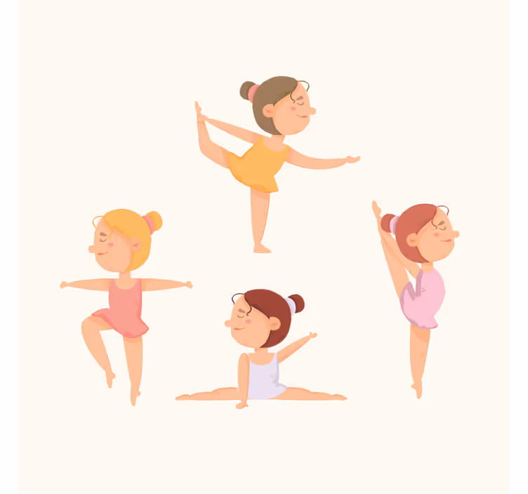 Rollo fenster kinderzimmer balletttänzerinnen dehnen - TenStickers