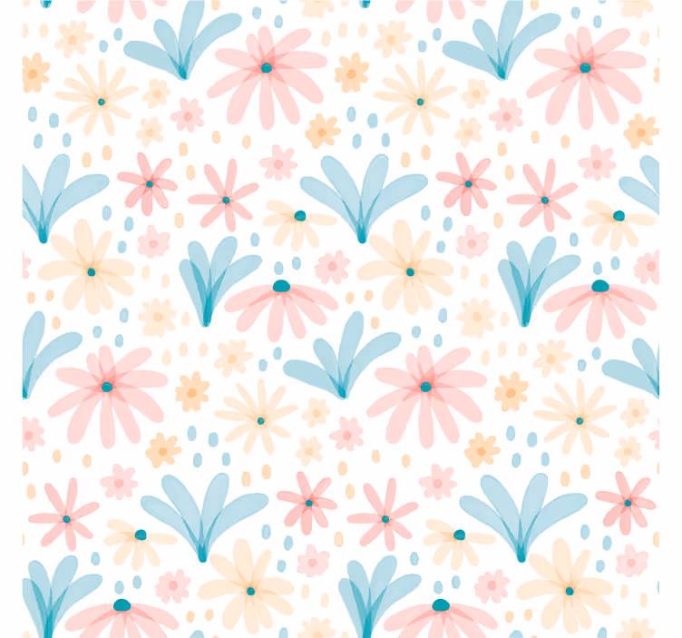 Rollo fenster kinderzimmer mit pastellfarbenem blumenmuster - TenStickers