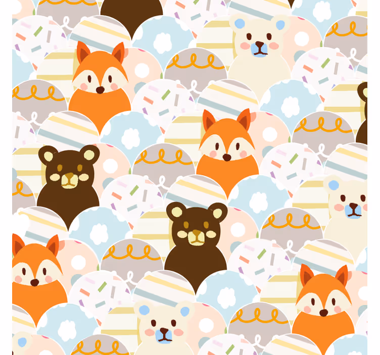 Rollo fenster kinderzimmer tierdesign bär und fuchs - TenStickers