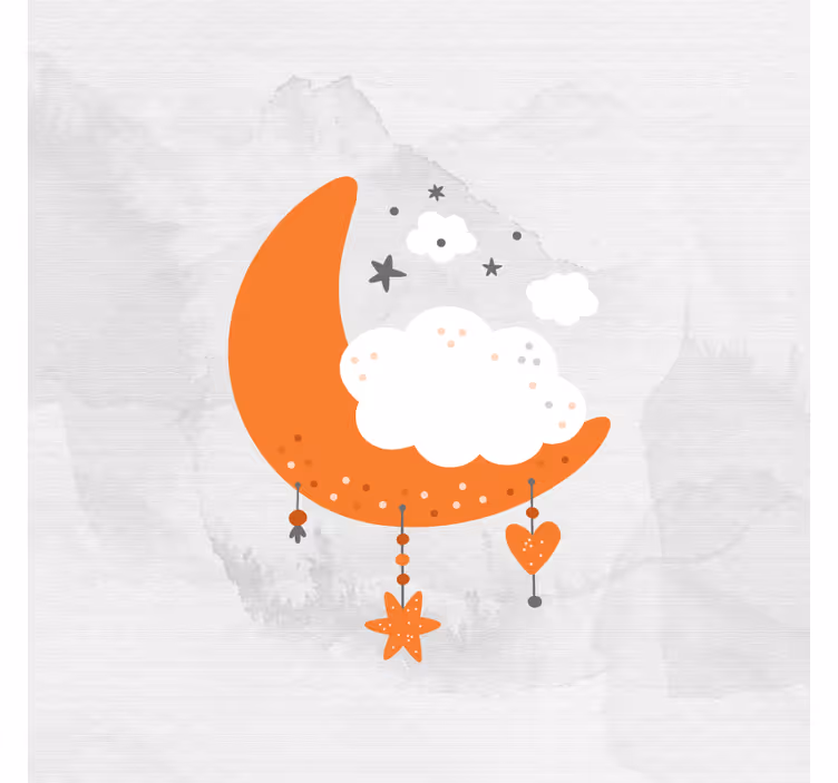 Rollo fenster kinderzimmer minimalistischer mond und wolken - TenStickers