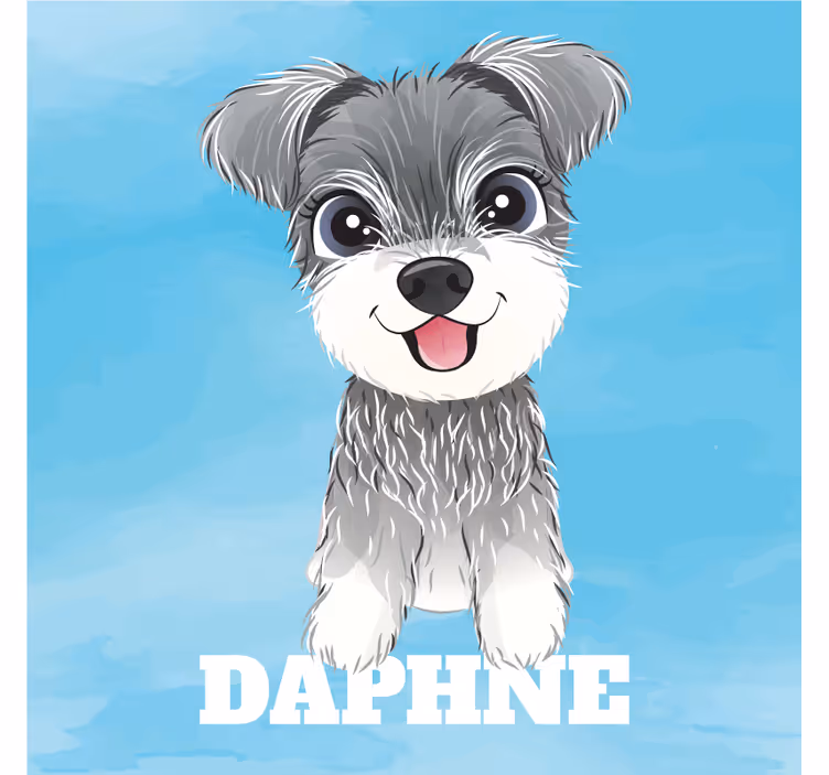 Rollo fenster kinderzimmer schnauzer illustration mit namen - TenStickers