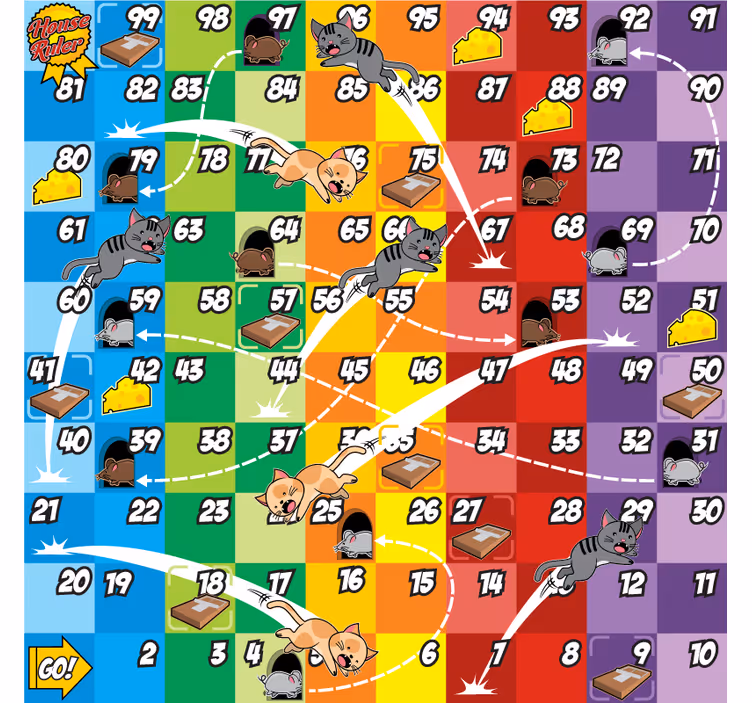 Rollo fenster kinderzimmer spiel katze und maus - TenStickers