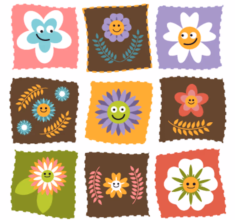 Rollo fenster kinderzimmer mit floralen motiven - TenStickers