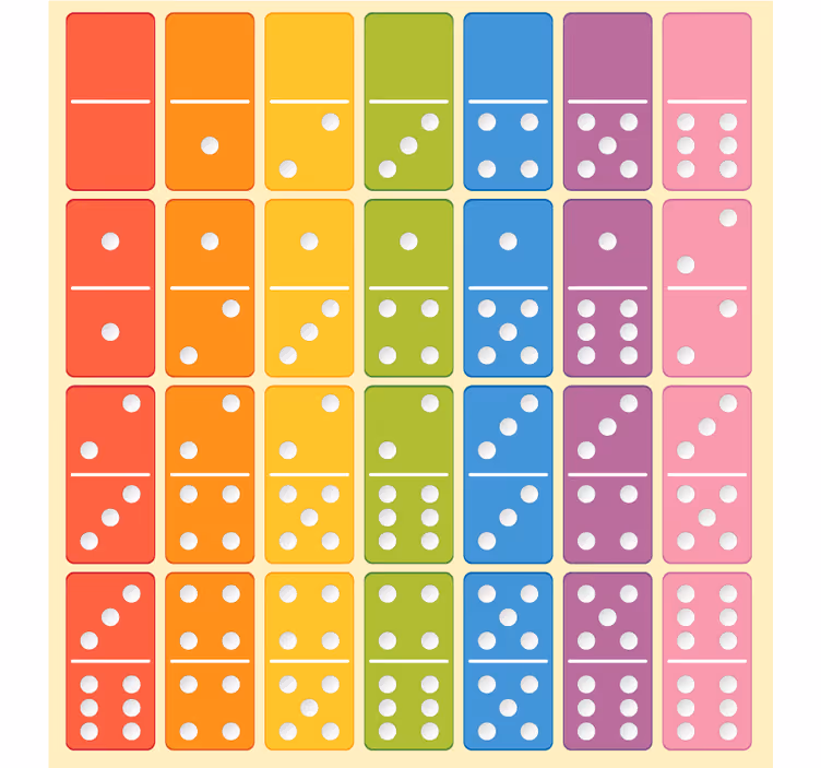 Rollo fenster kinderzimmer dominospiel - TenStickers