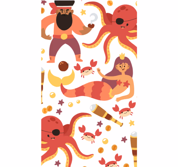 Rollo fenster kinderzimmer pirat-oktopus dusche - TenStickers