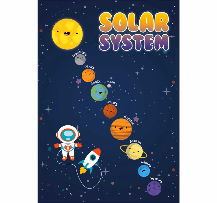 Rollo fenster kinderzimmer mit sonnensystem design - TenStickers