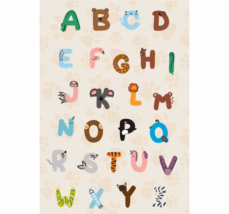 Rollo fenster kinderzimmer mit tieralphabet - TenStickers