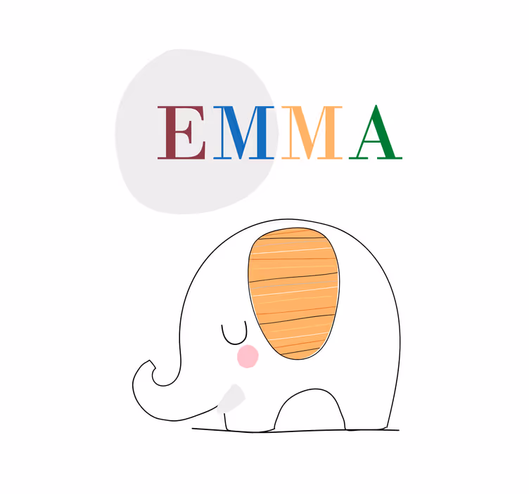 Rollo fenster kinderzimmer personalisierter baby-elefant - TenStickers