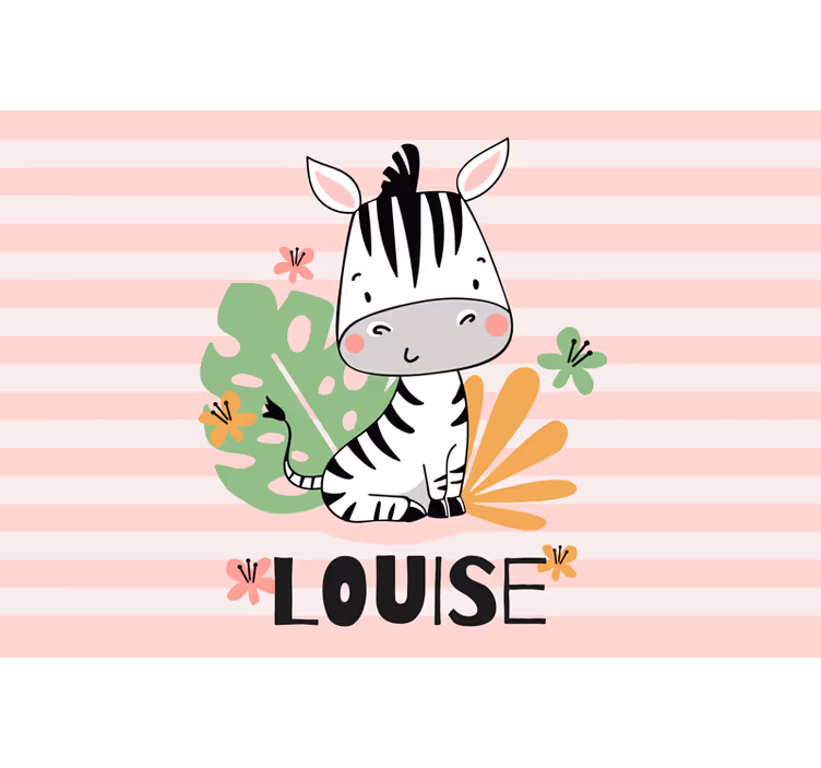 Rollo fenster kinderzimmer schönes zebra mit namen - TenStickers