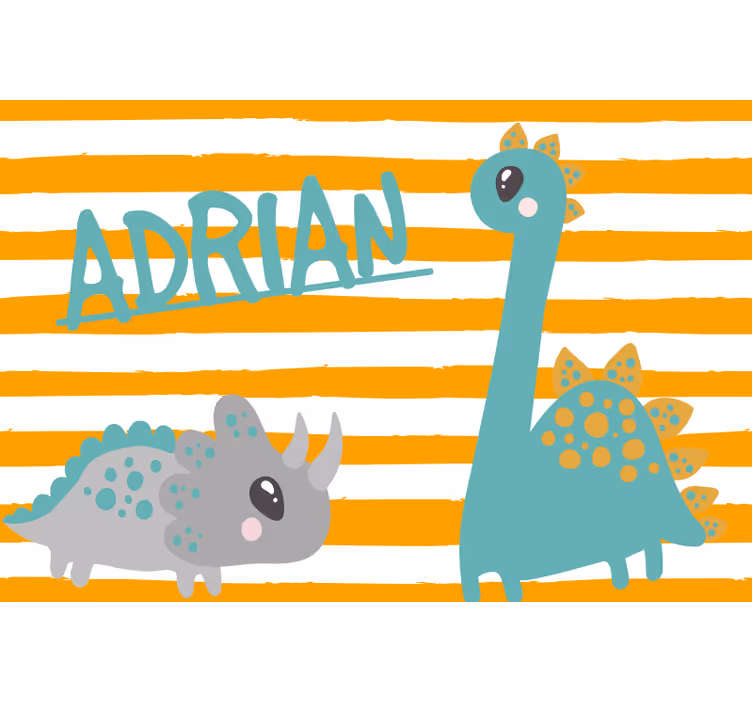 Rollo fenster kinderzimmer dinosaur blau und orange - TenStickers