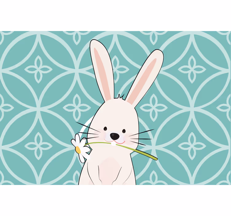 Rollo fenster kinderzimmer mit hasenportrait - TenStickers