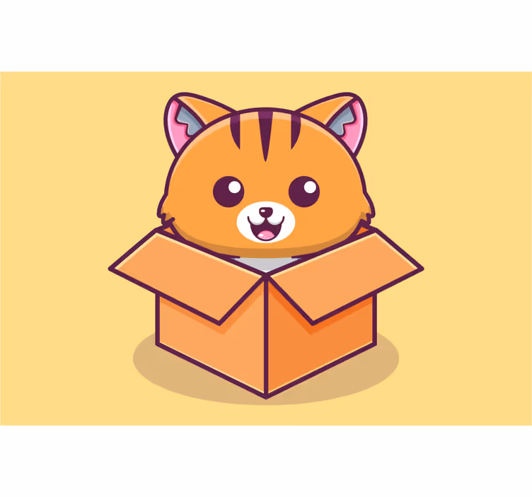 Rollo fenster kinderzimmer katze in kiste - TenStickers