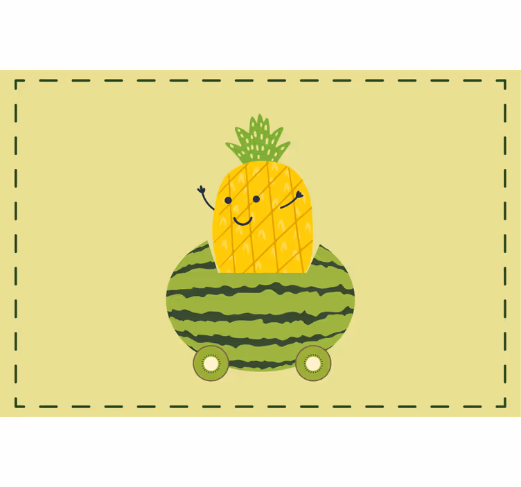 Rollo fenster kinderzimmer mit lustigem ananas-auto-muster - TenStickers