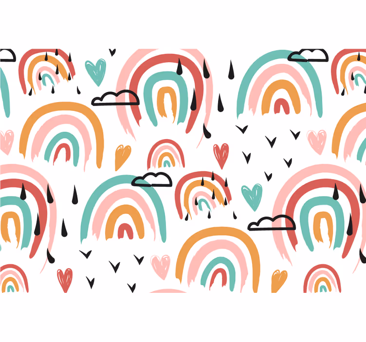 Rollo fenster kinderzimmer aquarell regenbogen muster - TenStickers