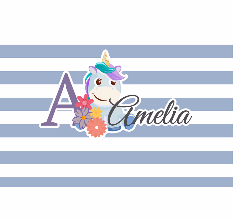 Rollo fenster kinderzimmer mit einhorn und namen - TenStickers
