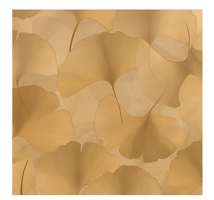 Rollo für küche mit goldenem ginkgo-muster - TenStickers