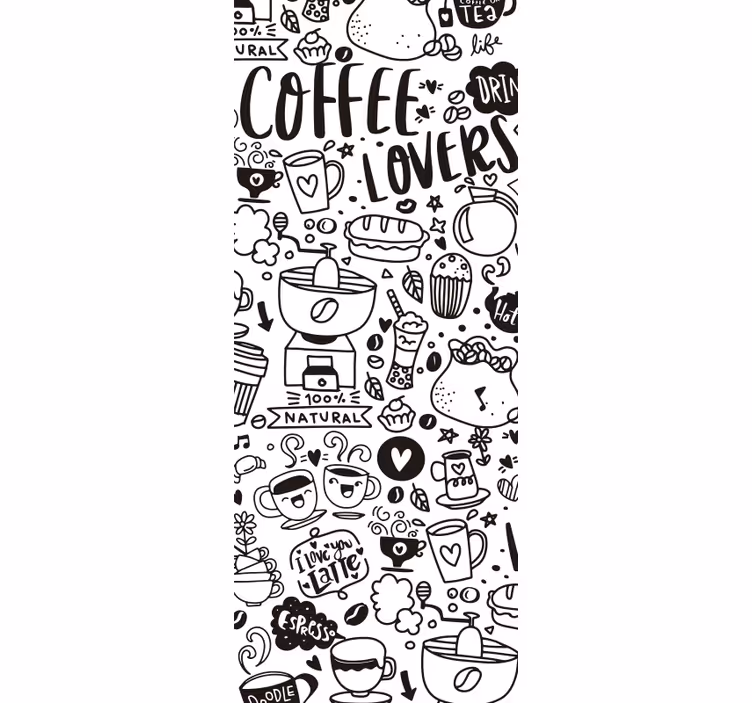 Rollo für küche mit durchsichtigen kaffeemotiven - TenStickers