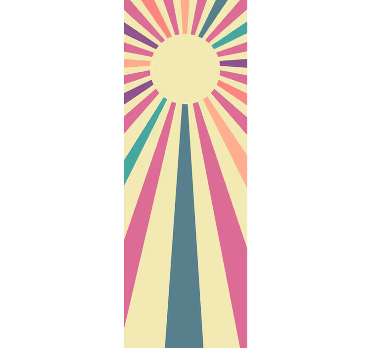 Rollo für küche 70er jahre geometrische sonne kühlschrank - TenStickers