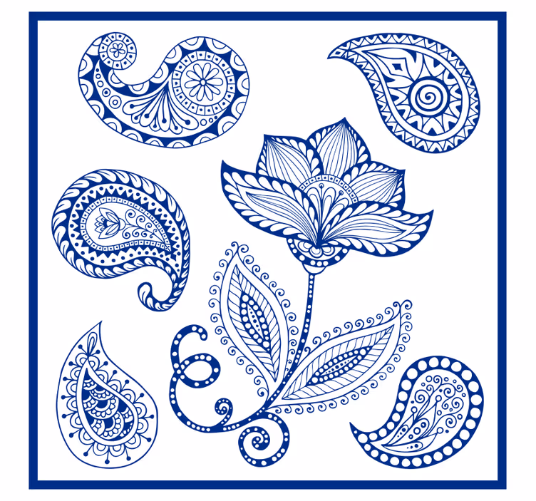 Rollo für küche mit paisleymuster und blumen - TenStickers