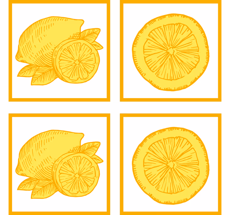 Rollo für küche mit orange und zitrone motiven - TenStickers