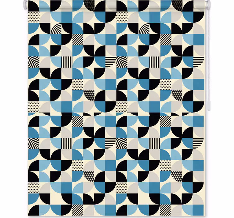Rollo für küche im retro blauen bauhaus muster - TenStickers