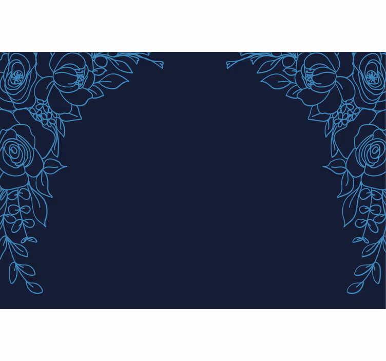 Rollo fenster blau mit marineblauen blumen - TenStickers