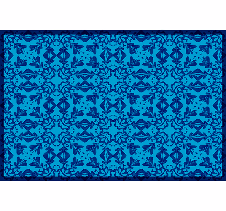 Rollo fenster blau platzdeckchen mit blumenmosaik - TenStickers
