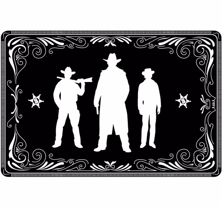 Rollo fenster schwarz mit cowboy und pferde-muster - TenStickers